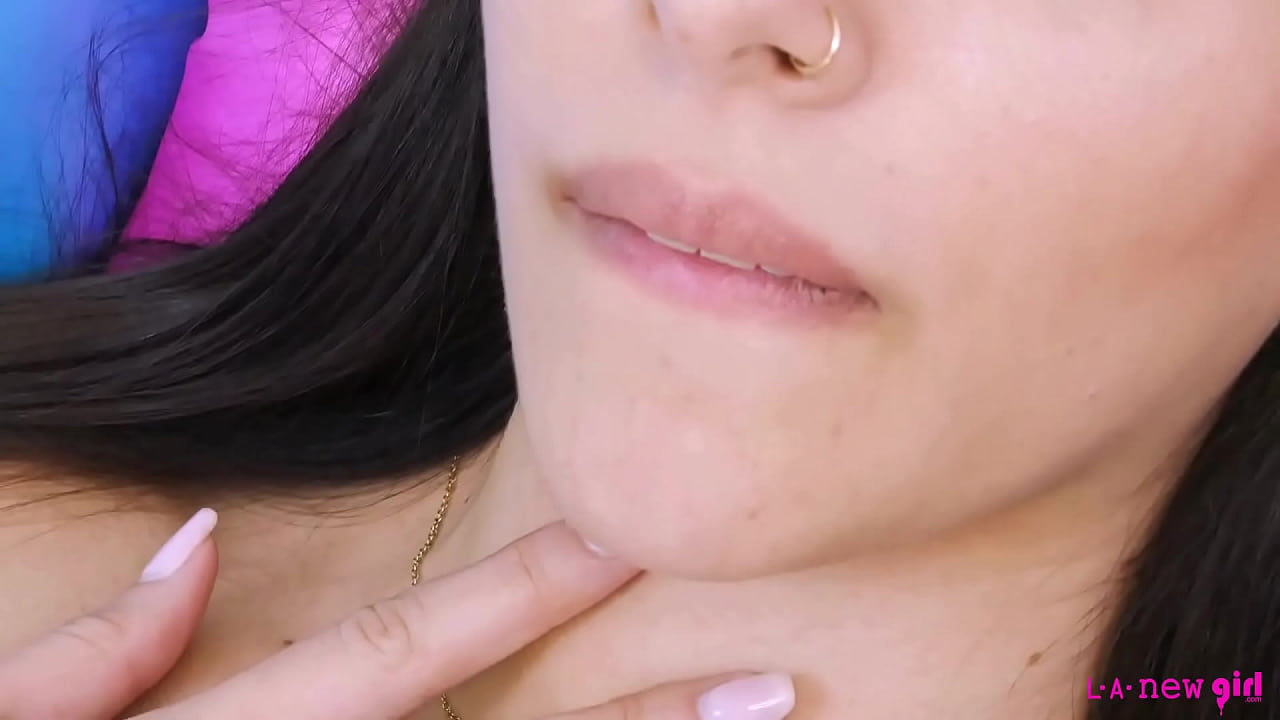 Timeless dark-haired elegance naked close-up