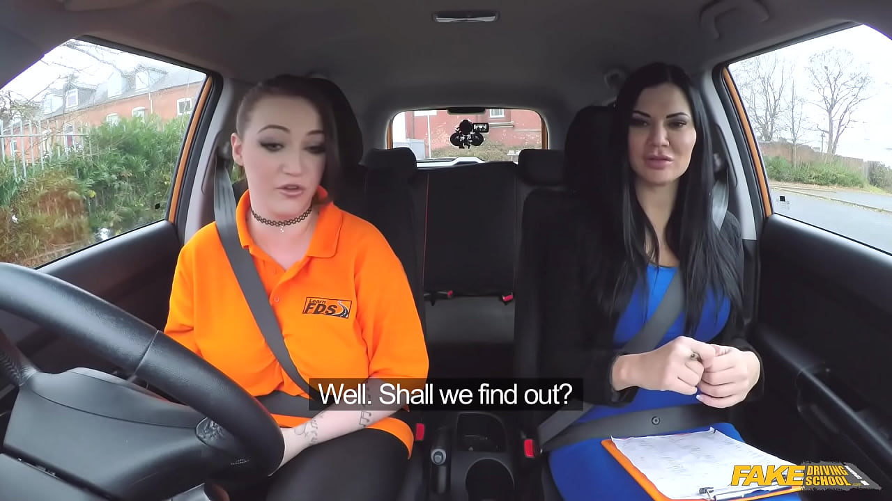 Fake Driving School - Big breasted ex-con lesbian sex with examiner