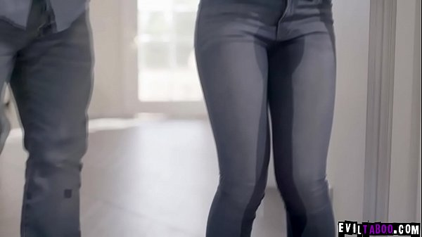 Teenage step daughter wets herself and gets her wet hairy pussy fucked by dad!