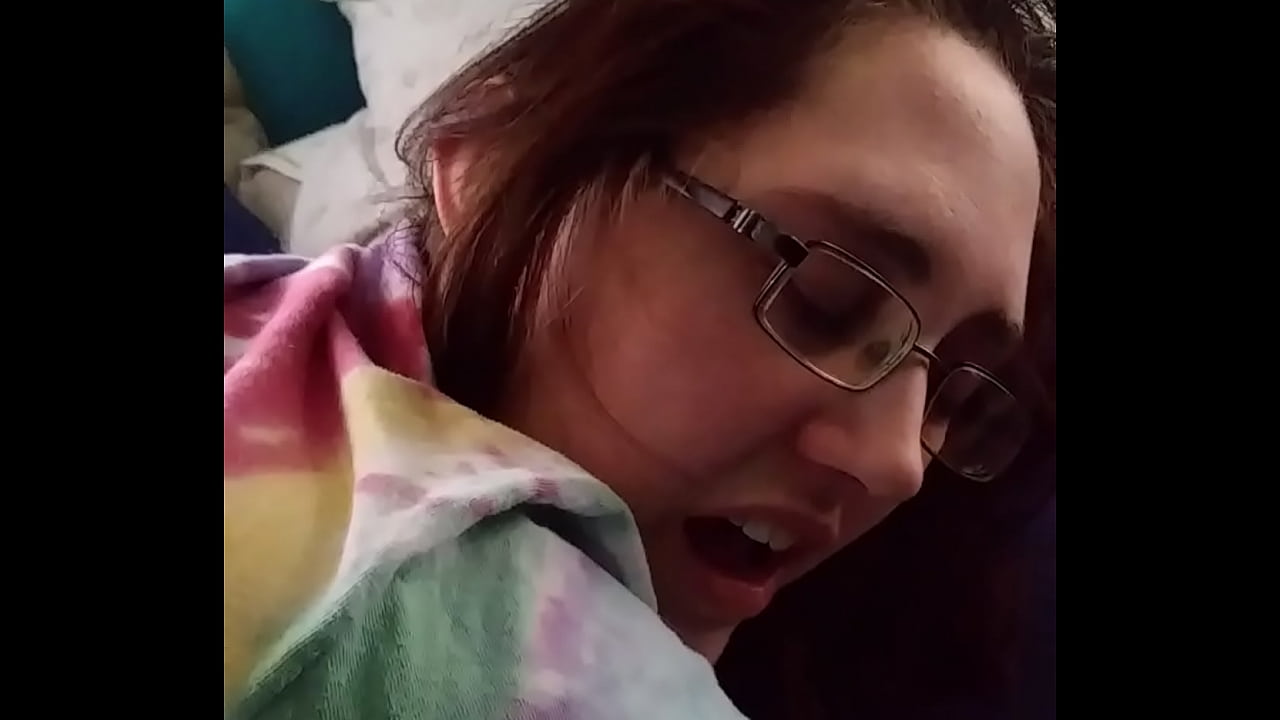 Husband fingers tight pussy and ass of nerdy brunette wife