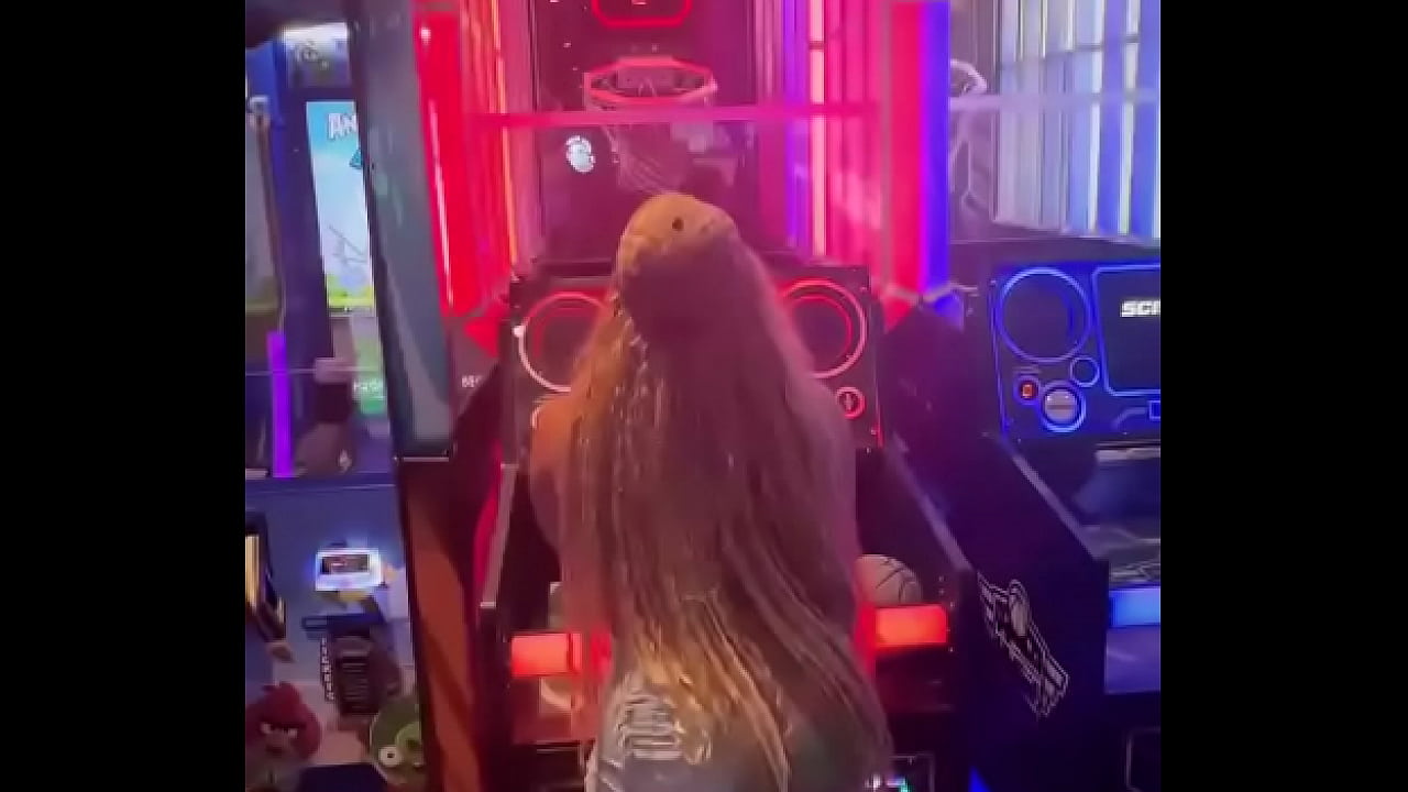 Lorraine sd playing ball at arcade