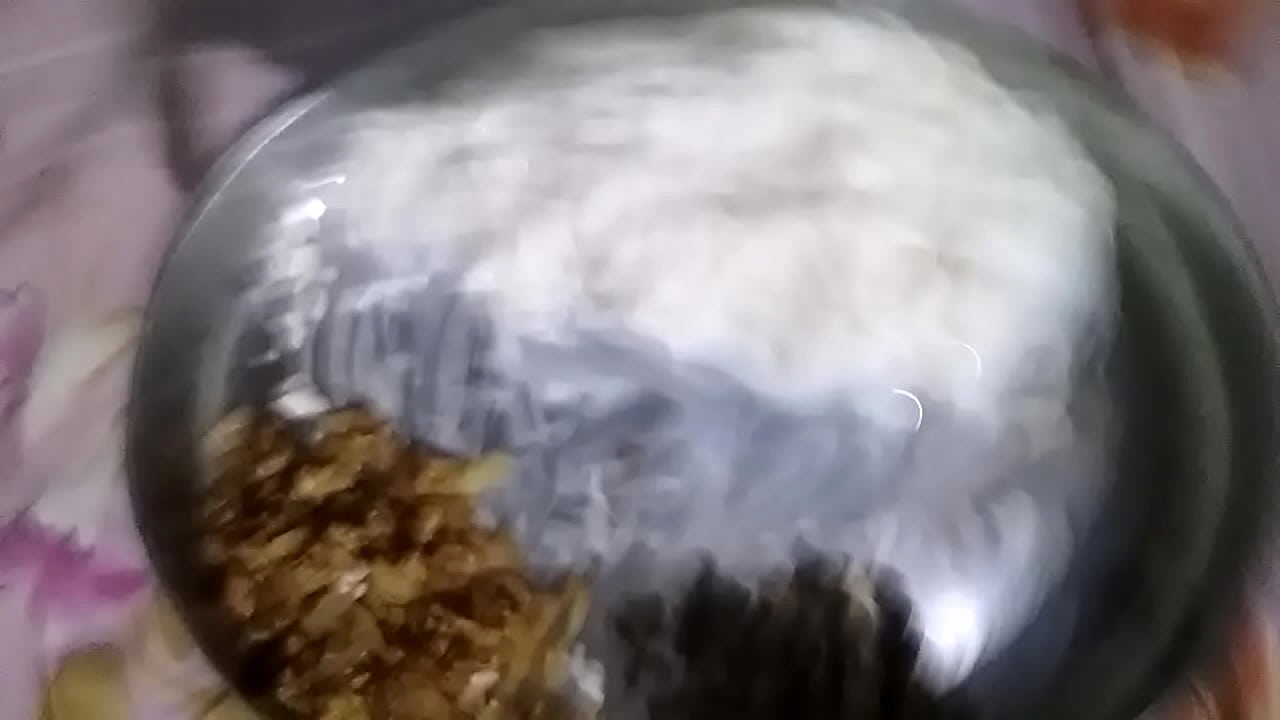 &Agrave; dog which I eating his own cum mixed with curd rice by mistress