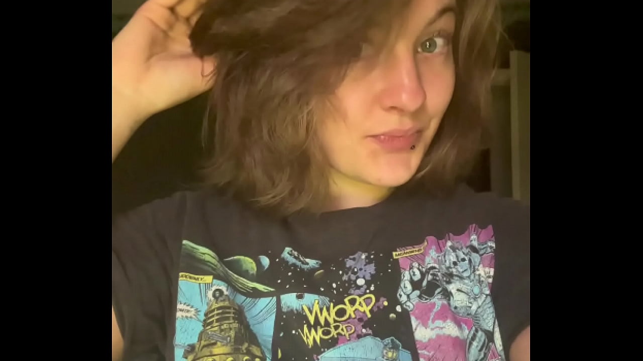 Gave myself a haircut. Enjoying the rainy nature sounds after the storms.  ALL NATURAL SELFIE SAFE FOR WORK sfw non nude housewife milf nerdy girl brunette vertical video