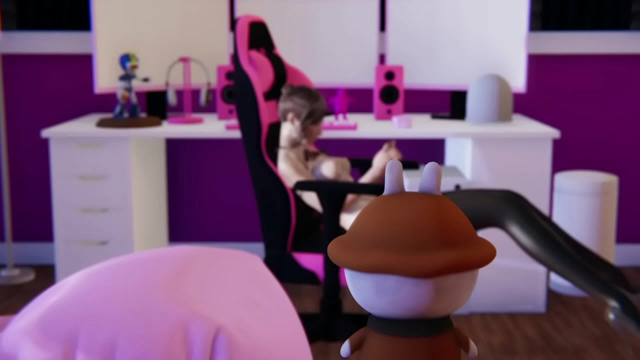 Teen watching TiqTok in her room