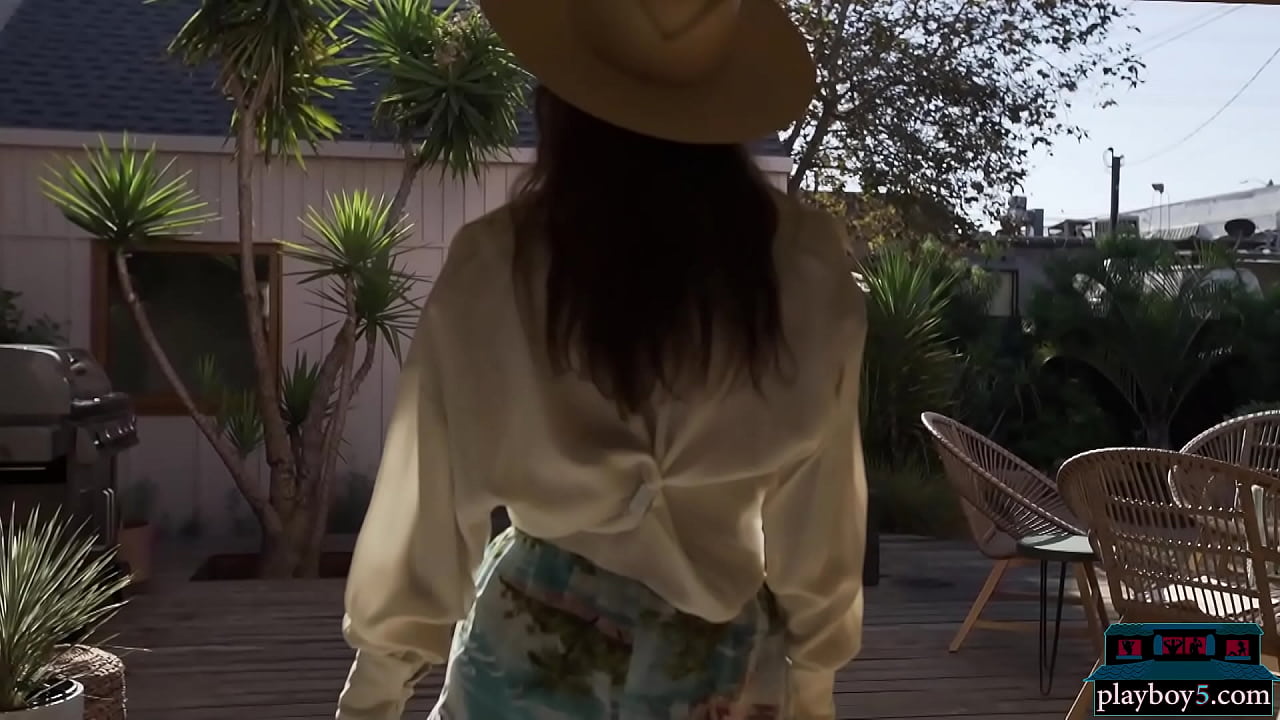 Arab Playboy babe with big tits and ass shows off her amazing body outdoor in a garden