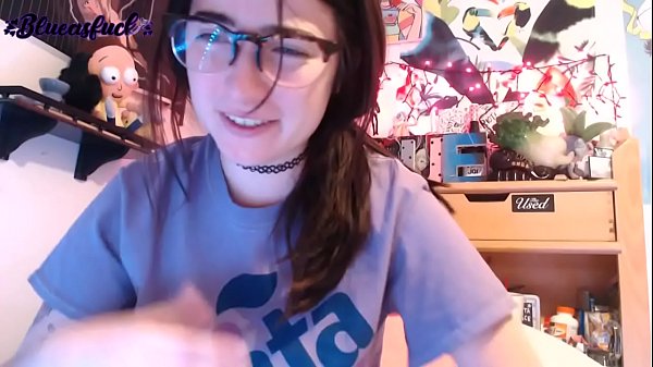Pretty Nerd girl having fun