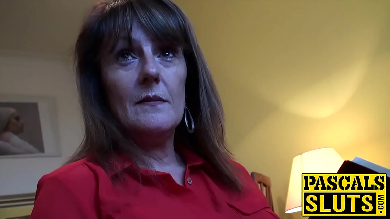 Horny British MILF lets a maledom fuck her ass after she sucked his dick and on it.