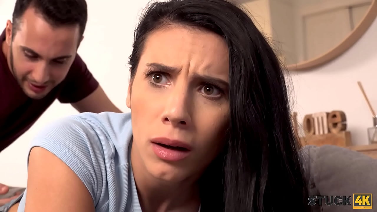 STUCK4K. Friend is happy to see the helpless girl not being able to move