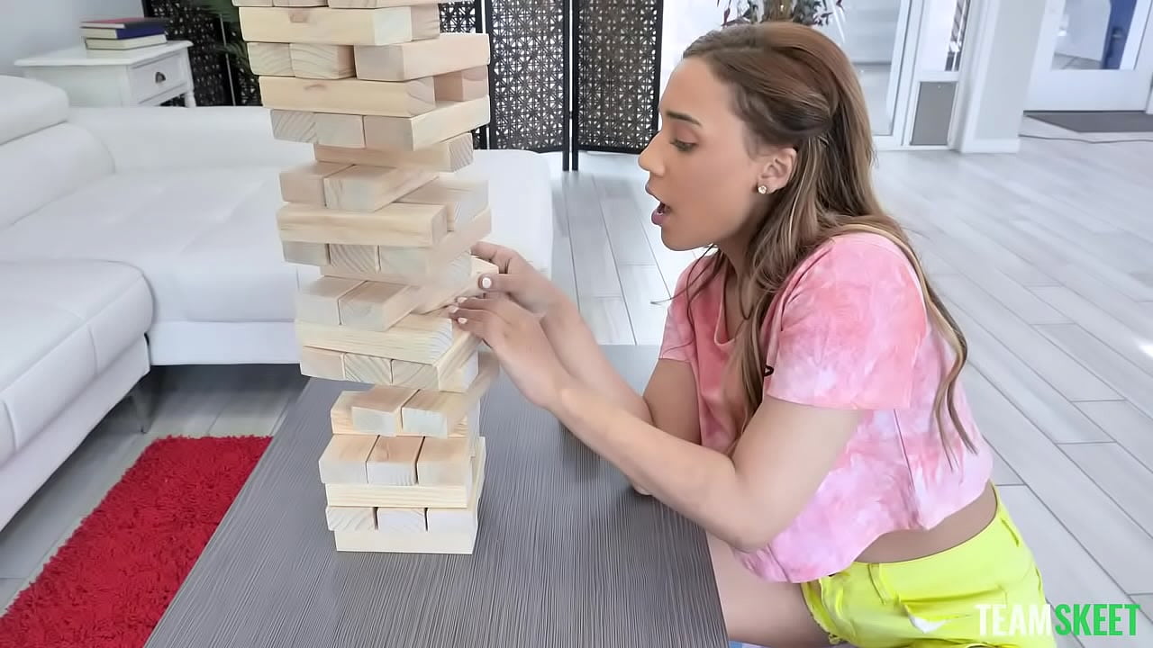 Cute y. Teen Big Black Cock Fuck During Jenga Game