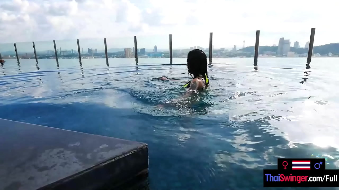 Big tits amateur Thai MILF girlfriend sucking and riding her boyfriends big cock