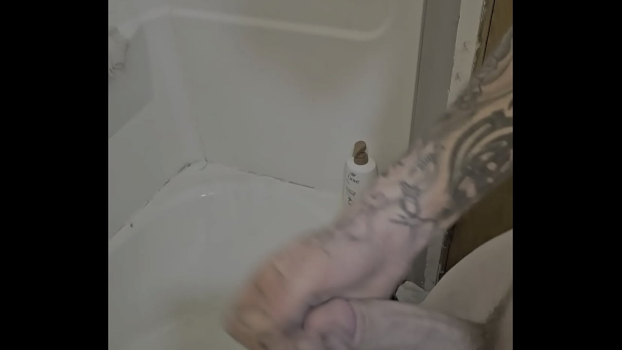 Rubing my cock in and out of the shower