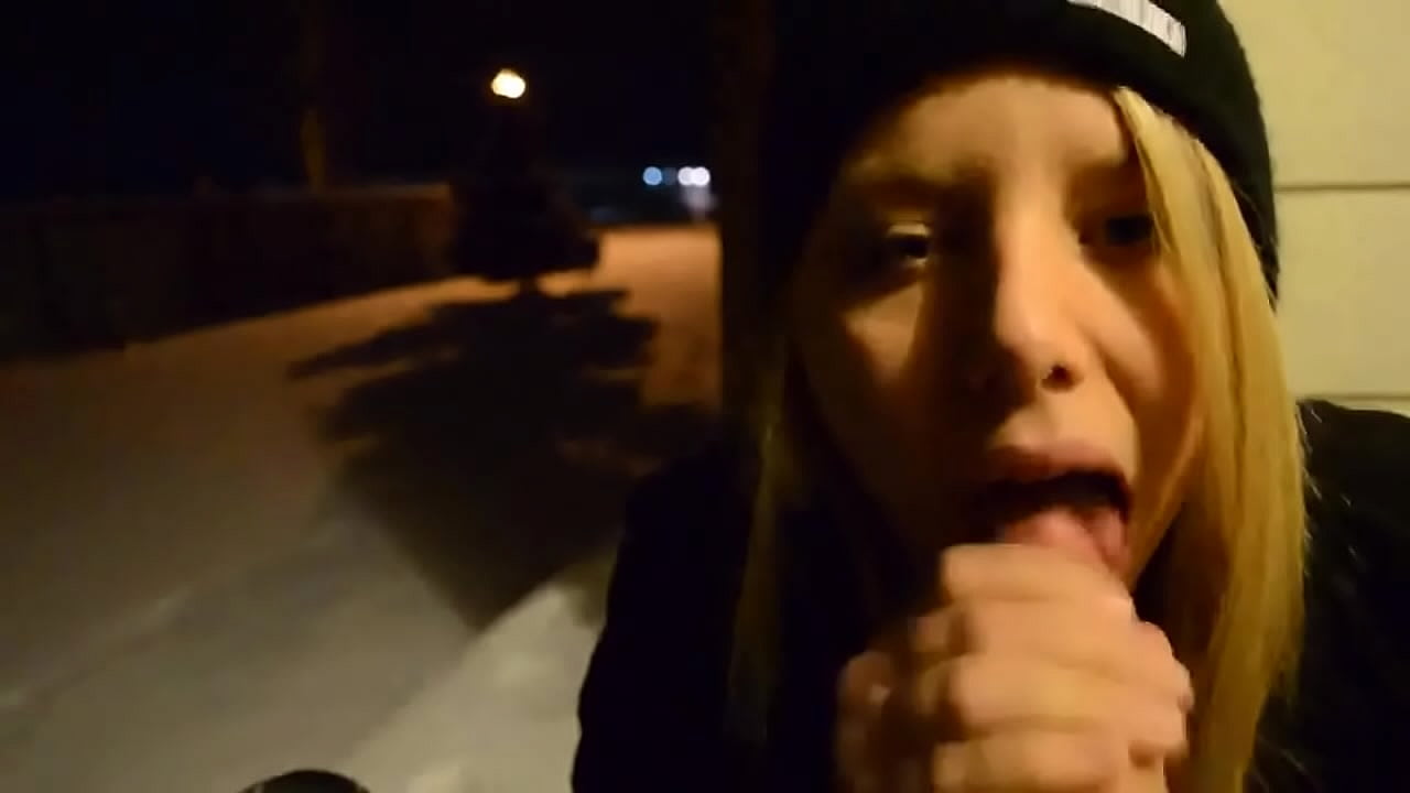 Teen blonde public blowjob