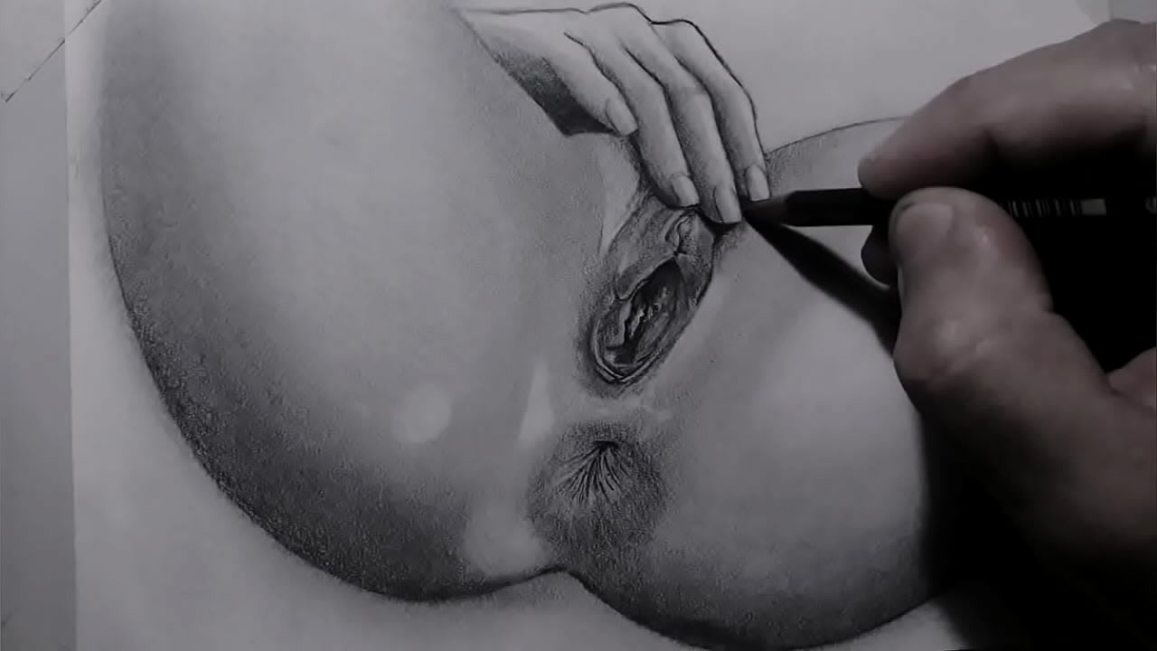 El placer de ver el proceso de dibujar una vagina resurada y su hermoso ano. Te encantar&aacute;