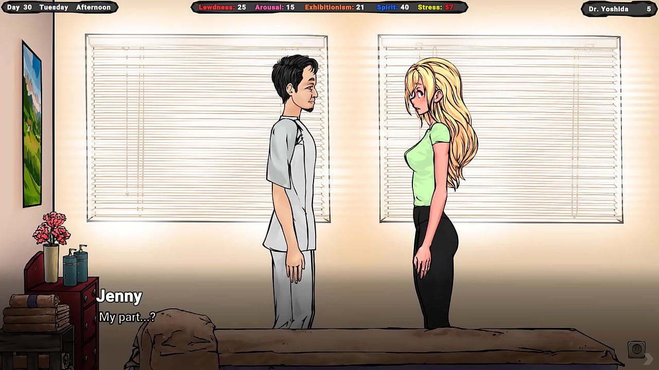 The owner of the house loves her massage and her sweet body. Hentai Game