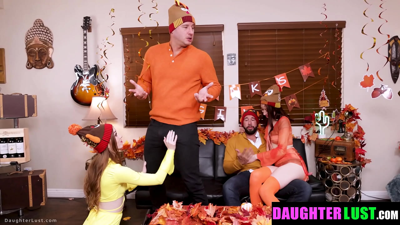 Stepdaddies and Stepdaughter Celebrating Together for Holidays - Daughterlust