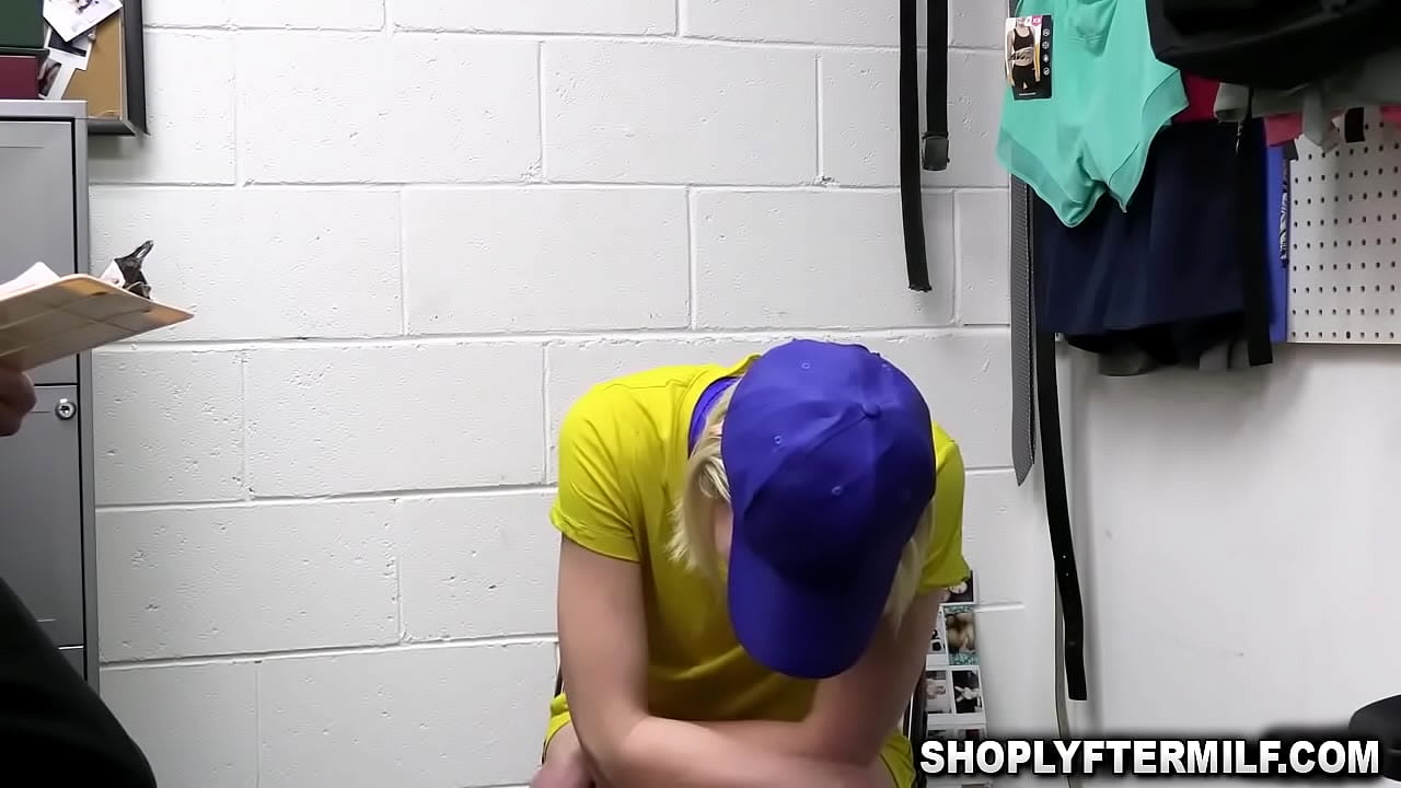 Shoplifter milf Kit Mercer doing whatever officer Jack Vegas tells her to do to finally get out of the office