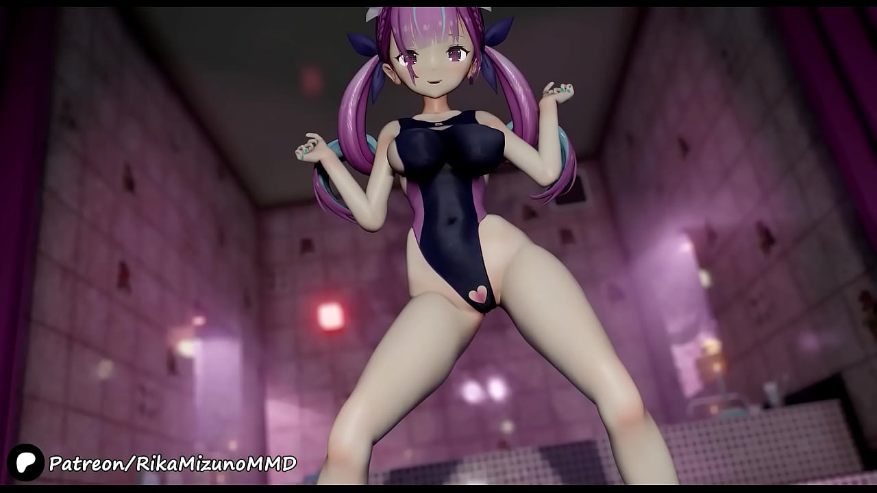 Minato Aqua Sexy Dancing in the pool MikuMikuDance R18