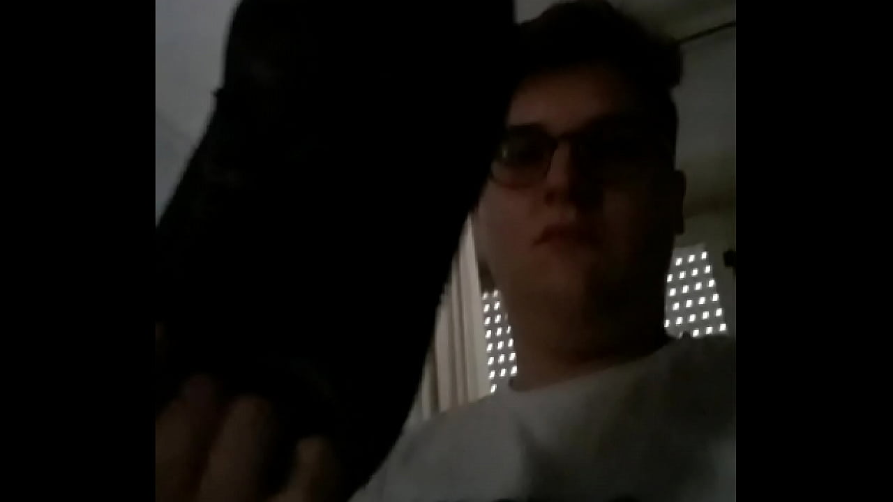 Gay masturbation with a shoe