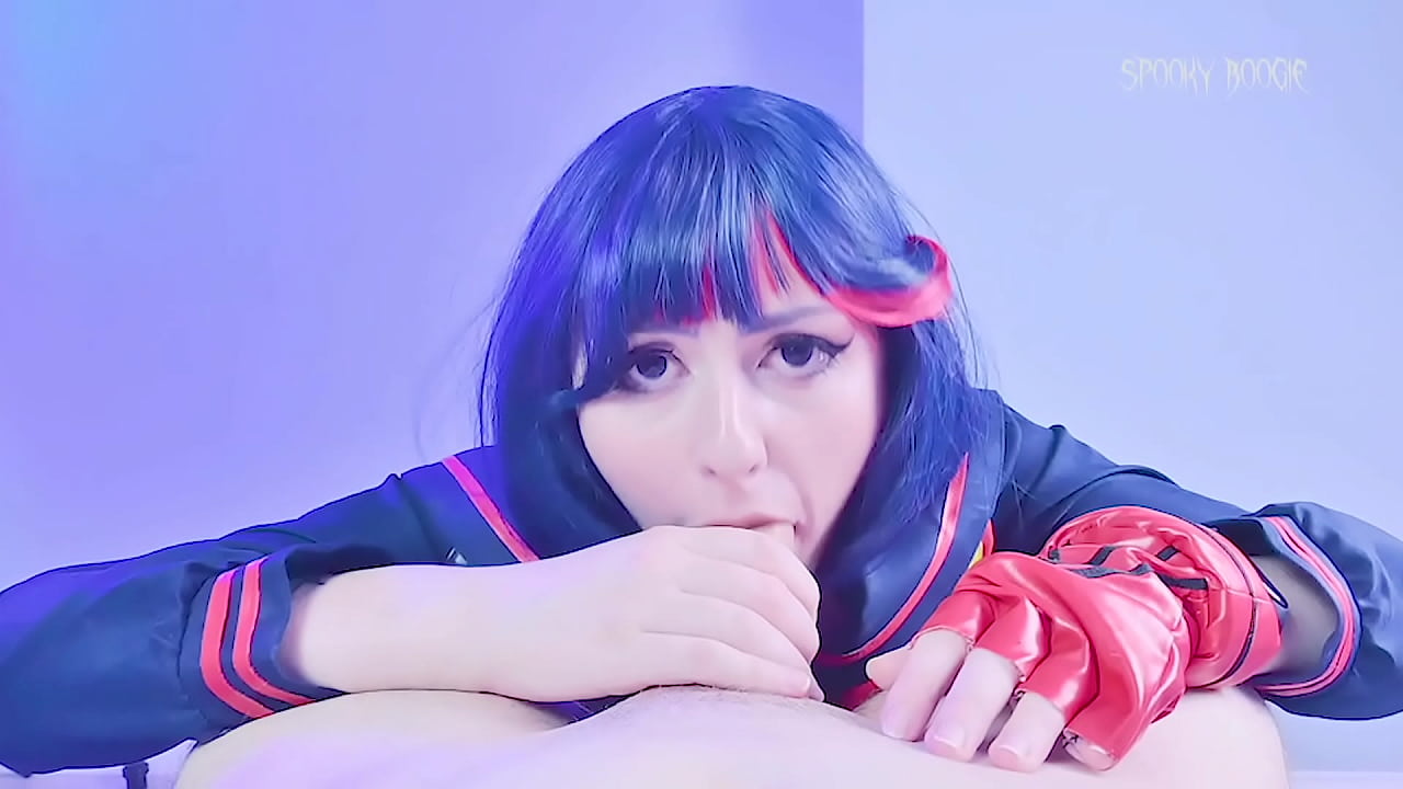 Charming Ryuko Matoi drives naked teacher into a frenzy with deepthroat and throatpie skills