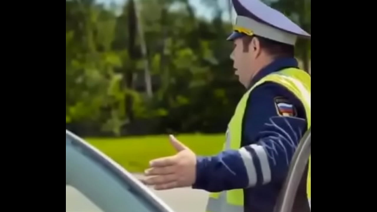 Russian policeman and naked chick CENSORED funny video