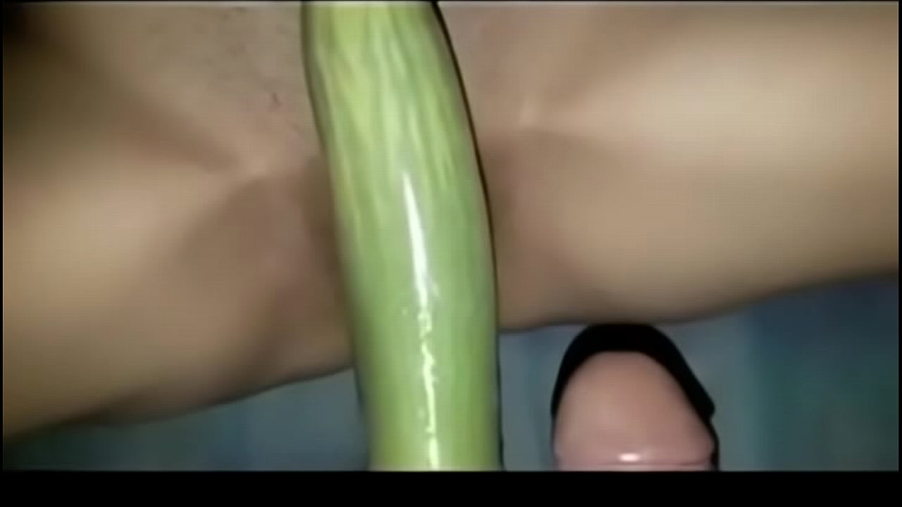 Indian GF gets fucked with a big eggplant 8630