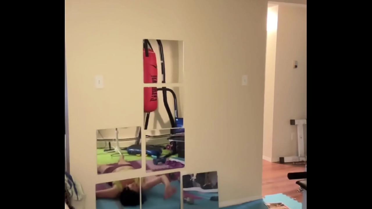 Sarah BJ Stretching In Workout Outfit
