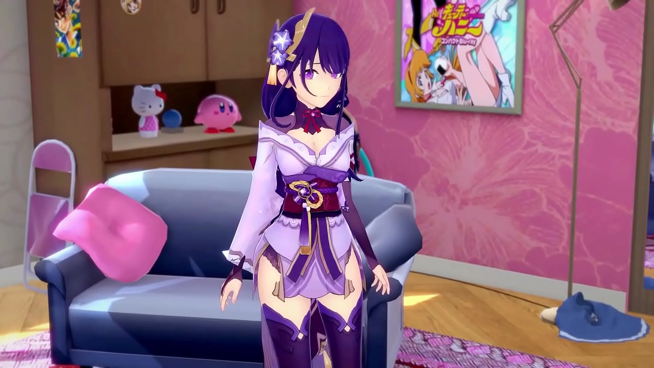 Mei Shogun raiden cojiendo fuerte en el cuarto