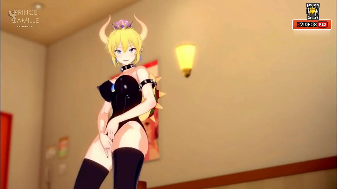 Sexy Bowsette touches herself until she cums