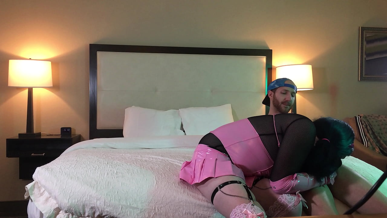 Trans Woman in Chastity Sucking Big Cock