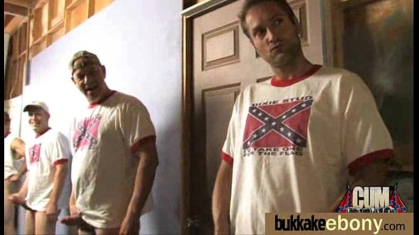 Ebony in a huge bukkake 22