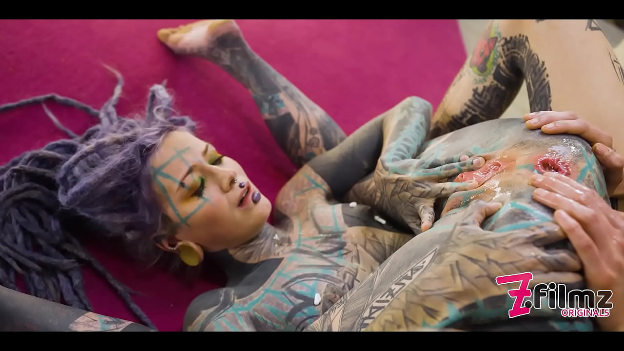 Tattoo pornstar Anuskatzz gets fisted from inked hippie goth girl pov hardcore fetish fisting