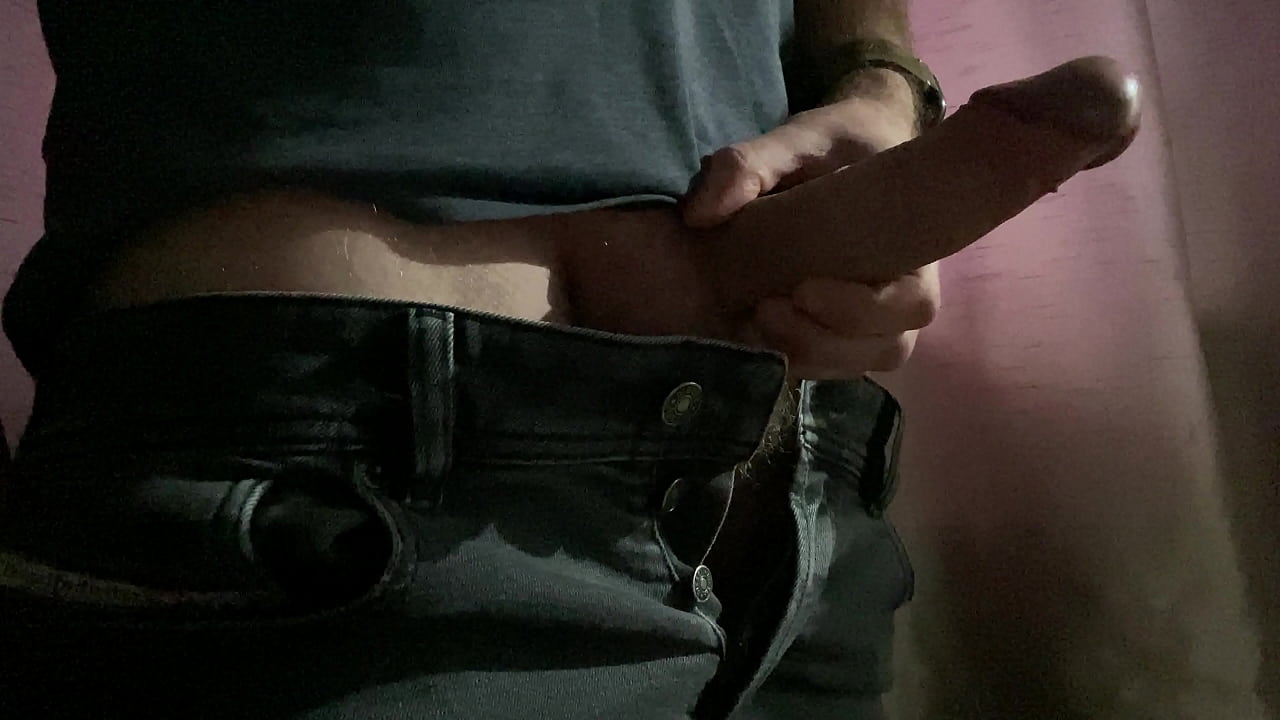 Impressive big British cock cannot be contained, it keeps bursting out until the explosive ending