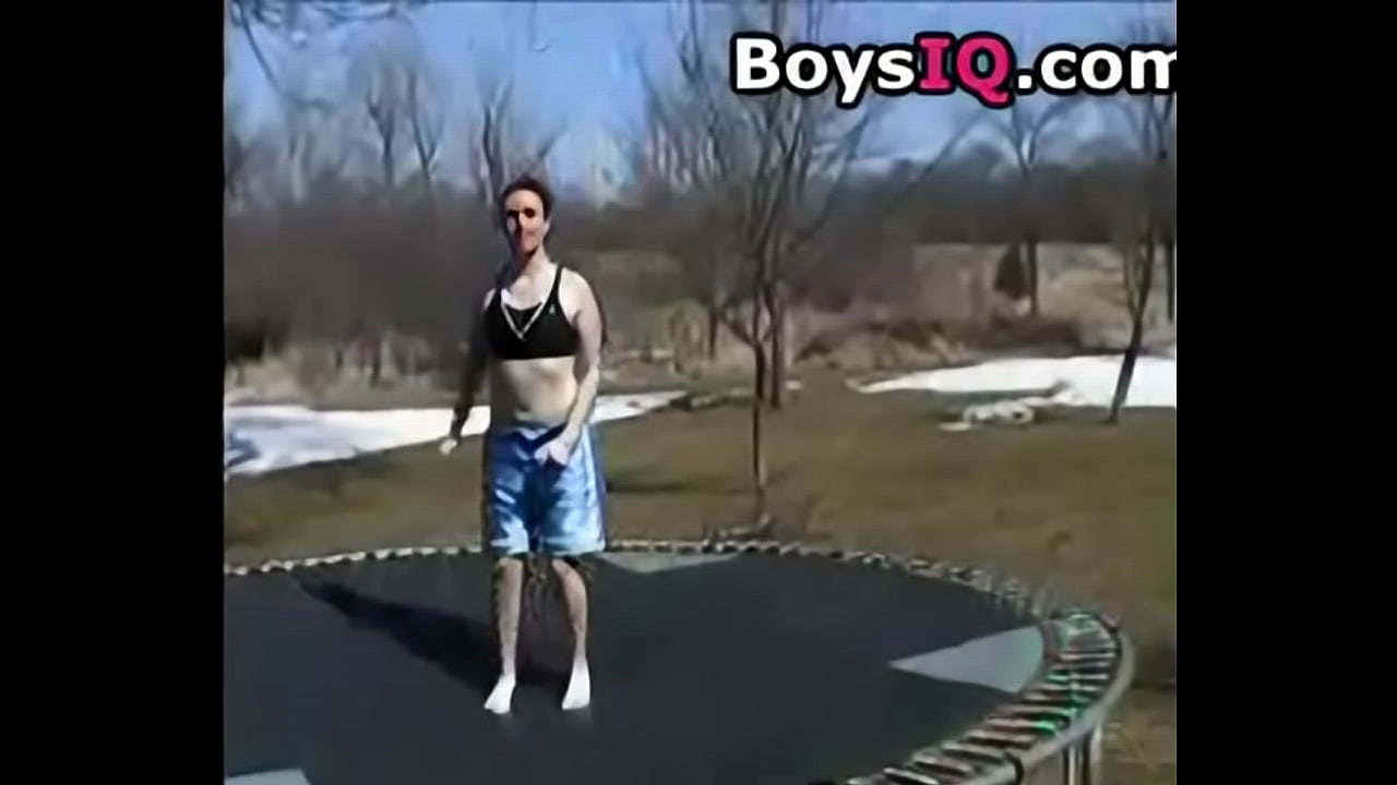 Backyard trampoline sex - sex video