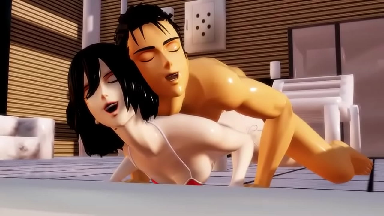 Llenadole el co&ntilde;o de leche a Mikasa