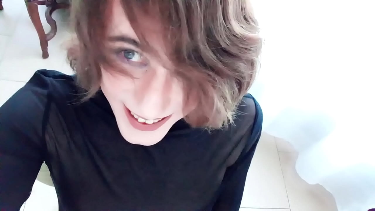 Cute femboy have anal play with webcam