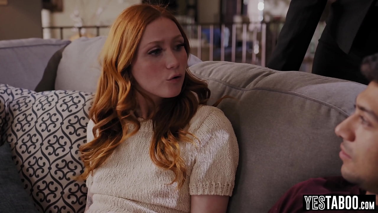 Slender teen redhead gets revenge on stepmom by fucking her step bro