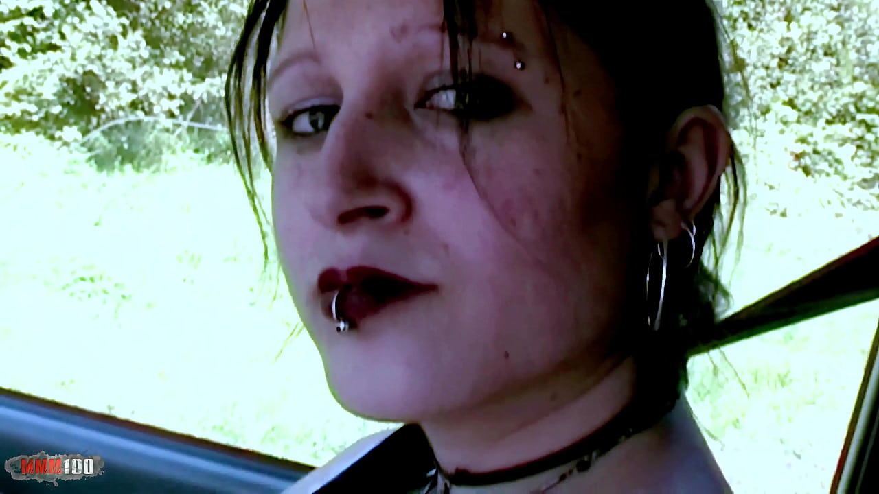Gothic Brunette Hitchhiker Lou-ann Pays for Ride with Hardcore Anal Sex
