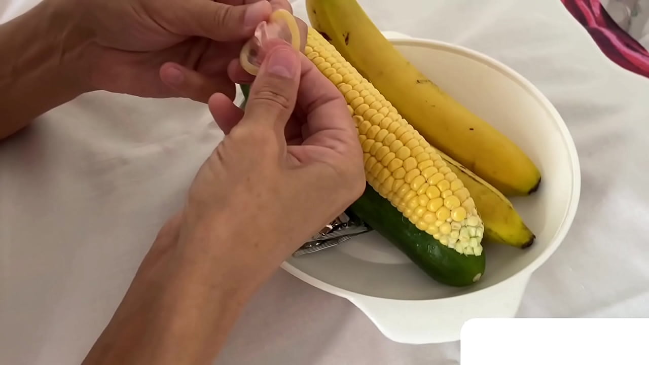 Old lady pussy lingerie masturbation food fetish