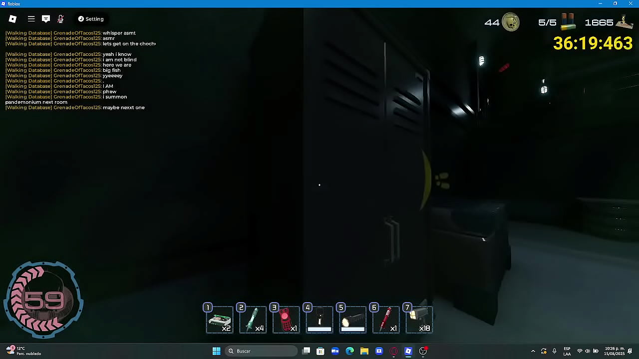 Playing roblox (spooky game omg)