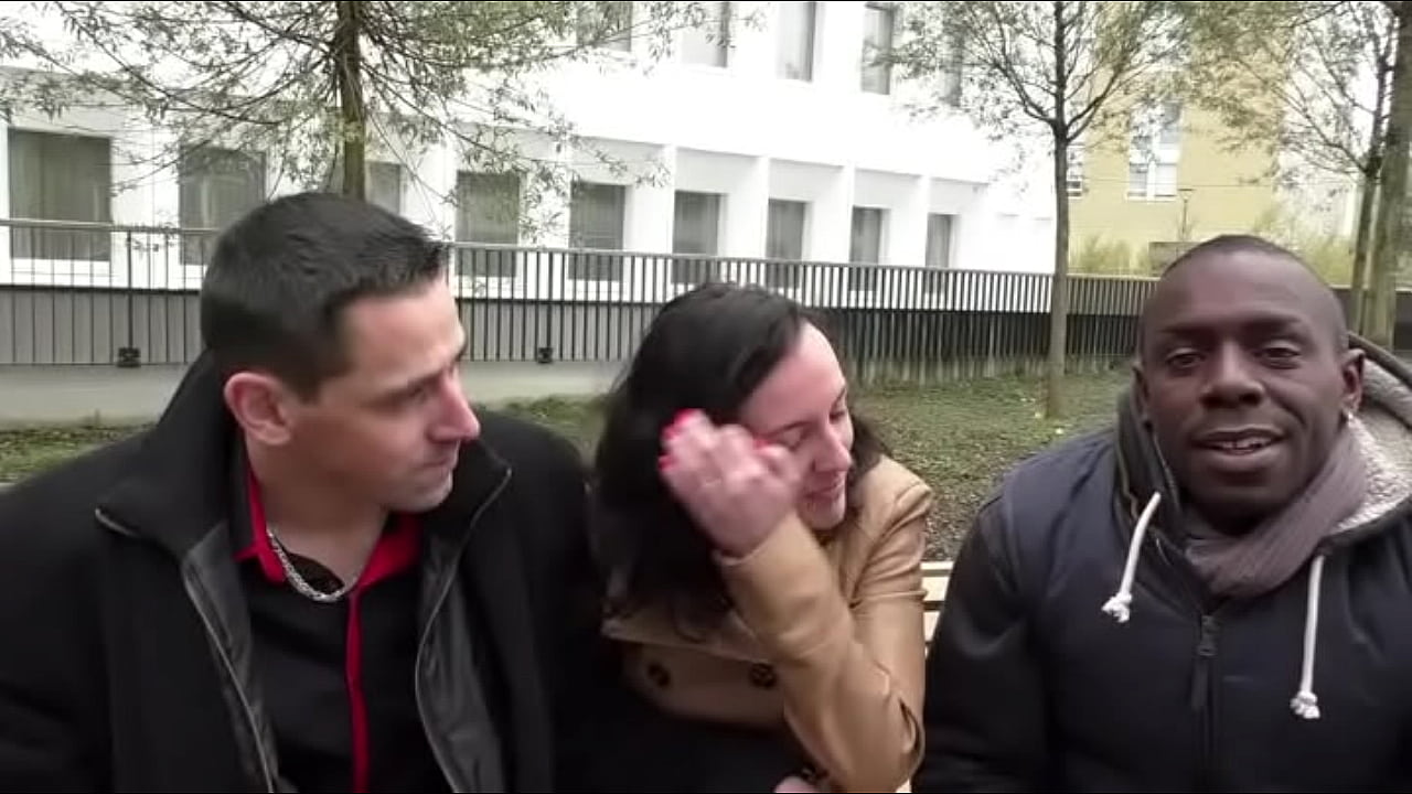 He gives his beautiful brunette girlfriend and watches her getting screwed by a big black dick