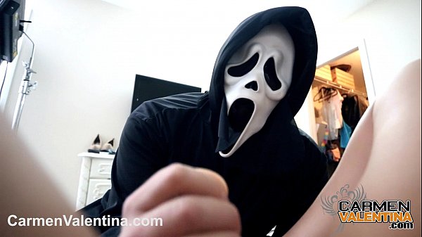 Costume Freak Gets His Cock Sucked By Carmen Valentina