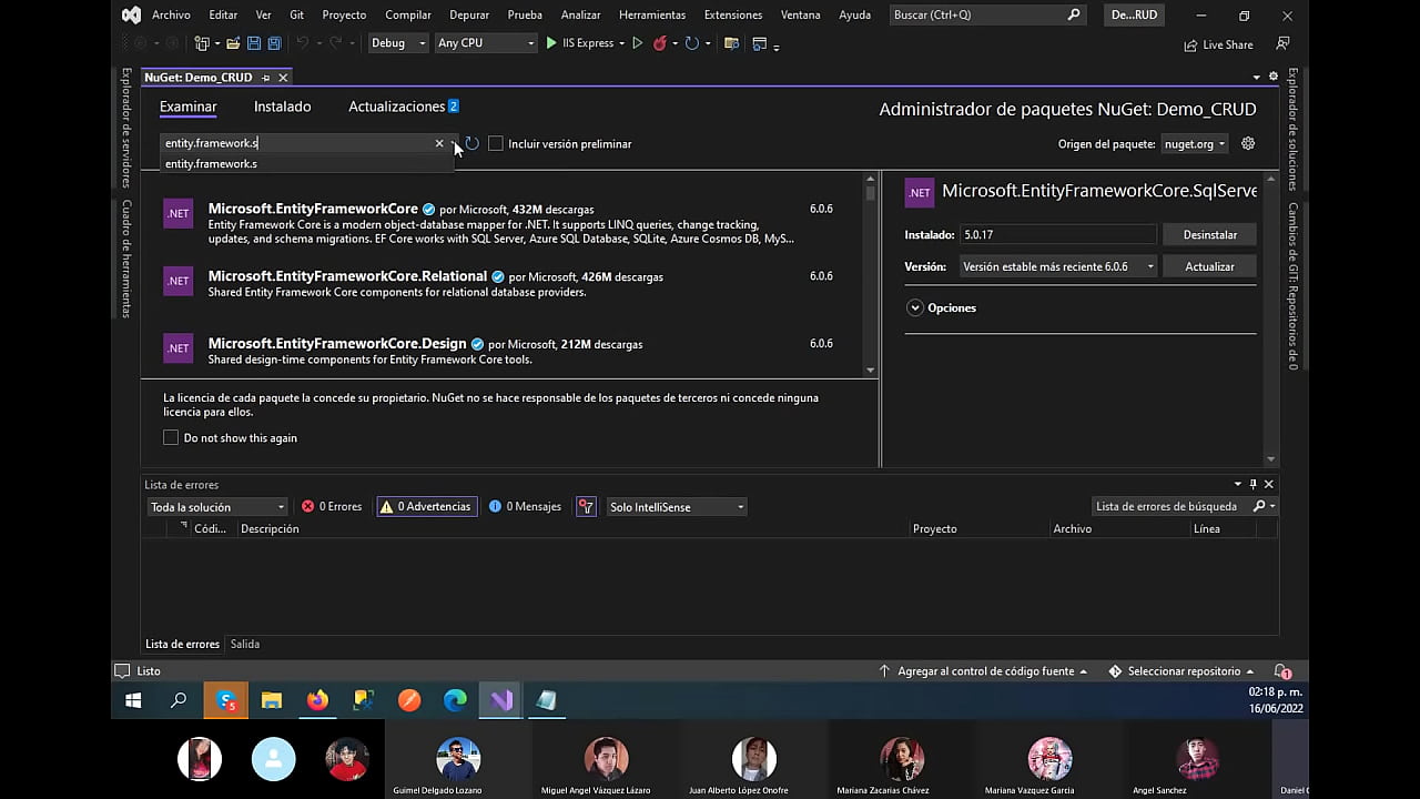 Conectando blazor con scaffold