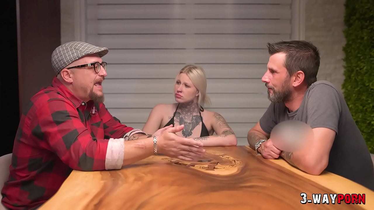 3-Way Porn - A Cute Tattoed Babe Gets Fucked Hard by 2 Dudes in a Threesome