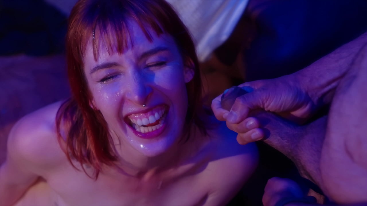 Massive Bukkake for Skinny Slut Pixie Pink - Drenched in Cum