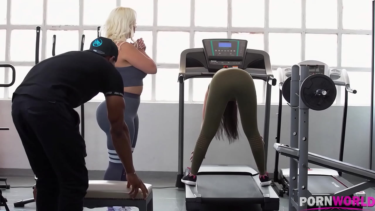 Interracial Birthday Celebration in the Gym with Busty American MILF Blondie Fesser and Julia de Lucia