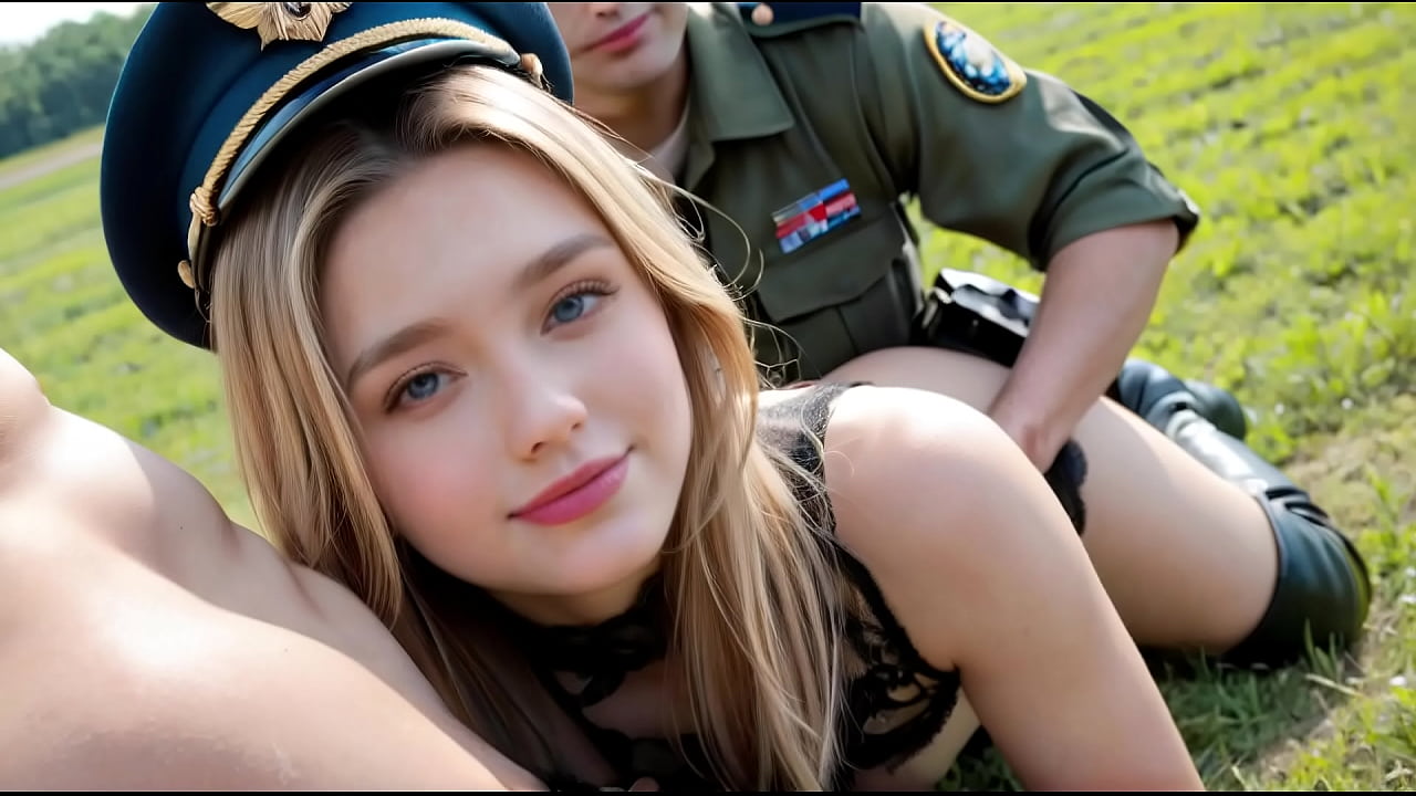 Explosive Blonde Military Babes sucking cock with cumshot