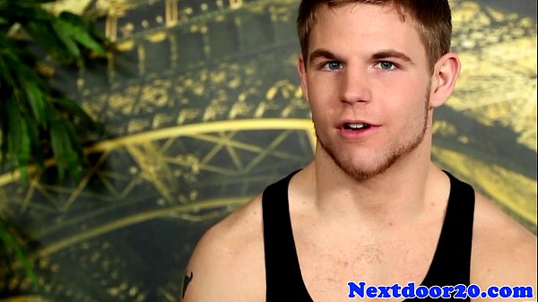 Gaysex athletic stud wanking his cock