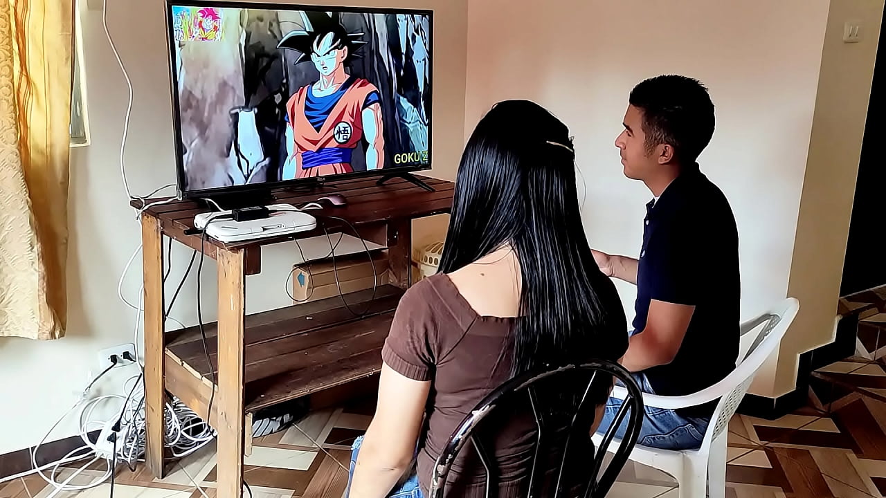 Me and my employee: My cute employee comes to my house while I'm watching dragon ball and starts sucking my big dick so I can fuck her