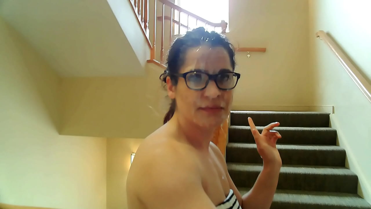 Dumb Office Bitch - bukkake cumwalk of shame