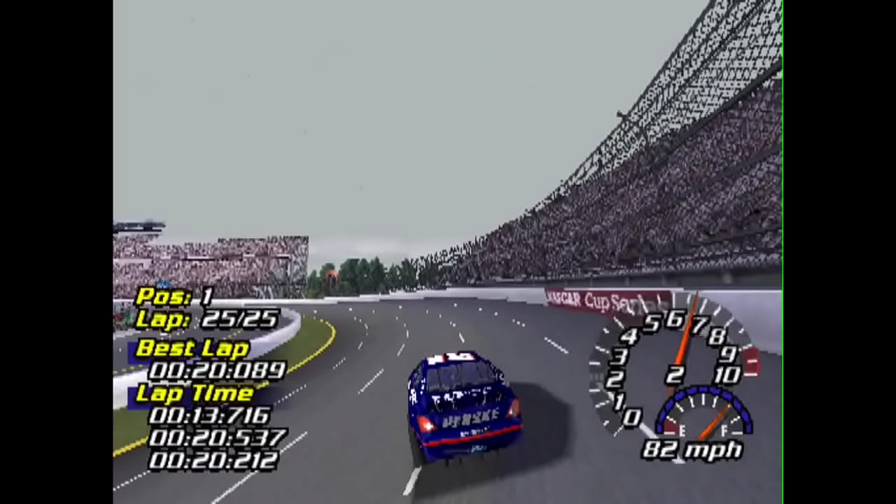 Playstation gameplay: Nascar 2001 (year: 2000 EA Sports)
